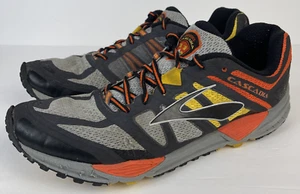 Brooks Cascadia 11 Shoes Mens Size 11.5 Gray Orange Black Trail Running Sneakers - Picture 1 of 18