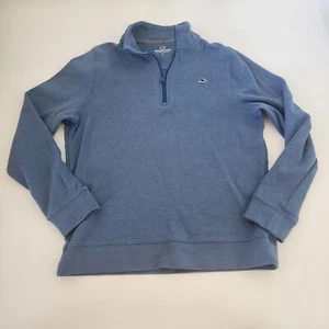 Vineyard Vines Boys 1/4 Zip Pullover Sweatshirt Size Large Blue Sweater - Picture 1 of 6