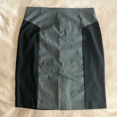 Falda lápiz Van Heusen talla 10 nueva con etiquetas elástica gris y negra forrada  Foto 1 de 4