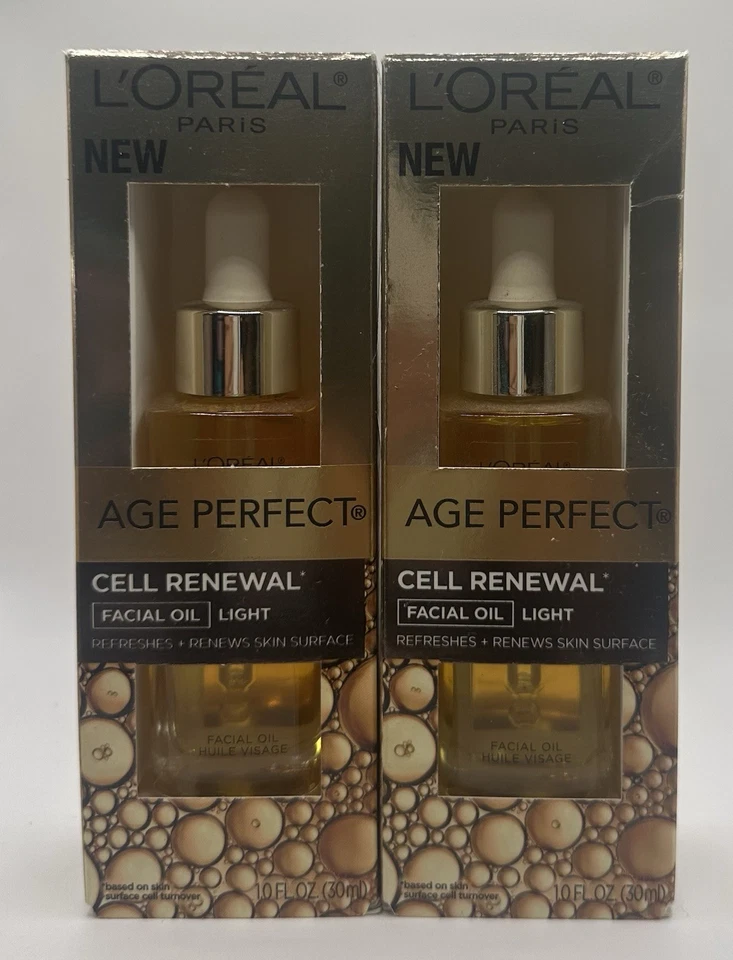 LOT Of 2 L'Oréal Age Perfect Cell Renewal Facial Oil Light 1.0oz Skin Renewal - Image 1 of 4