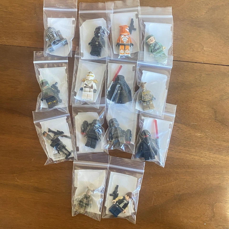 Lot X14 LEGO Star Wars MINIFIGURES Boba Getting R2-Q2 Darth Vader HanSolo Clone - Image 1 of 4