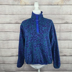 Vintage L.L. Bean Fleece Quarter Snap Patterned Pullover Small USA 70s Geometric - Bild 1 von 10