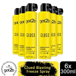 Schwarzkopf got2b Glued Blasting Freeze Haarspray mit ultimativem Halt 300ml, 6er Pack - Bild 1 von 9