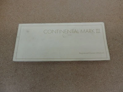 Lincoln Continental Mark III 1969 manual del propietario libro literatura ORIGINAL Foto 1 de 4