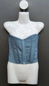 Pretty Little Thing Women's Bandage Hook And Eye Structured Corset US 10 Blue - Picture 1 of 8