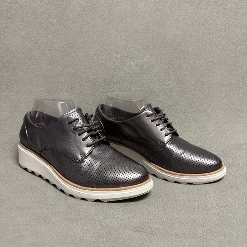 Scarpe comode Clarks Collection donna Oxford in pelle grigia taglia 7 5M