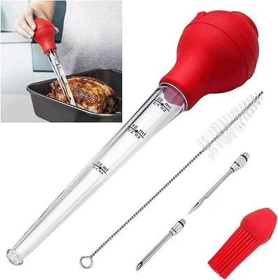 Premium Turkey Baster Set –Heat Resistant/BPA Free with Brush & Injector Needles - Image 1 of 4