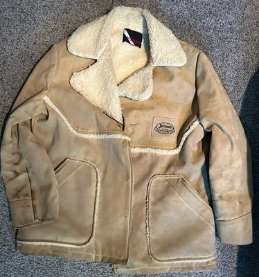 VINTAGE 70s Jacques Seed Wiman Rancher Jacket Coat Mens XL Sherpa Lined Western! - Image 1 of 4