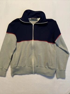 Chaqueta Chándal Vintage Años 80 OMNI 2 LTD Azul Gris Cremallera Mediana Mob Polonia Foto 1 de 4