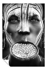 Black & White African Woman Tribal Beauty Artistic Poster Wall Art Home Decor