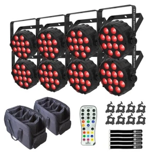 Chauvet DJ SlimPAR T12 BT ILS RGB LED Compact Par Wash Lights w Bluetooth 8 Pack - Picture 1 of 12