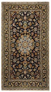 Kashan Handgeknüpfter Perserteppich 147x85 cm-Fine,Orient,Carpet,Rug,Nachtblau - Picture 1 of 11