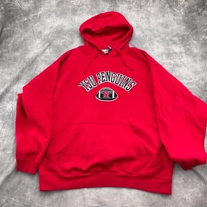 J America Hoodie Men 2XLarge Red YSU PENGUINS Football Embroidery Comfort VTG - Picture 1 of 10