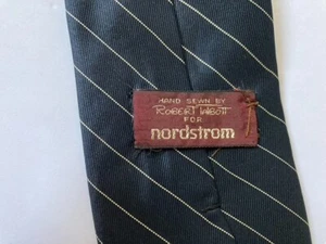 Vintage Robert Talbott Seidenkrawatte handgenäht für NORDSTROM dunkelblau - Bild 1 von 7