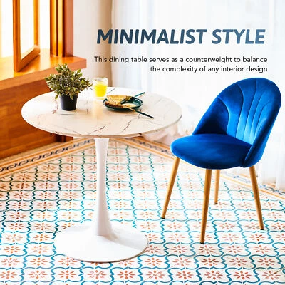 32" Round Tulip Dining Table Faux Marble Coffee Table Elegant Furniture - Image 1 of 4