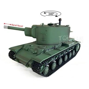 2.4G Henglong 1/16 7.0 Plastic Soviet KV-2 RTR RC Tank Model 3949 Barrel Recoil - Picture 1 of 12