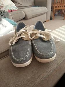 Unisex Size 6 Denim Lace Up Loafers DR kELLER - Picture 1 of 13