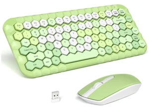 Ensemble clavier et souris ordinateur sans fil avec claviers hexagonaux 12 mode veille automatique - Photo 1/7