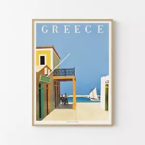 Greece Island of Hydra Vintage Travel Poster Fine Art Print | Home Decor - Picture 1 of 8