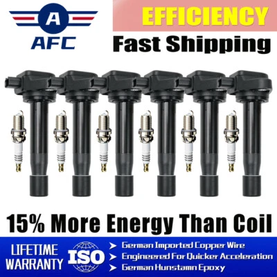6 Pack Ignition Coil & Iridium Spark Plug for 2008-12 Honda Accord 3.5L V6 UF603 - Image 1 of 4