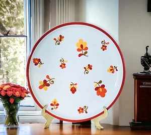 BLOCK PAPRIKA Vista Alegre Hearthstone Red Yellow Floral Dinner Plate - Picture 1 of 6