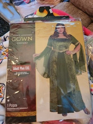 Gods and Goddesses Greek Roman Renaissance Medieval Gown XXL Green - Image 1 of 3