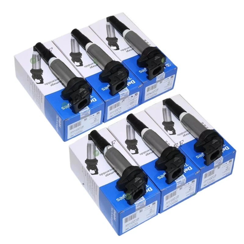 6PCS Delphi Ignition Coil Spark Plug For BMW E90 F30 320i 328i 330i E60 525 530i - Image 1 of 4