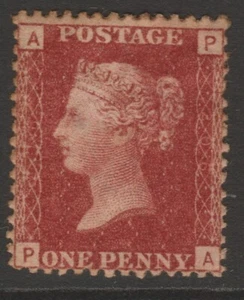 GB MINT QV 1864-79 1d red plate 206 pl206 PA - no gum - Picture 1 of 2