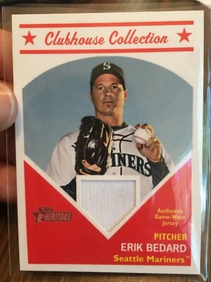 ERIK BEDARD 2008 TOPPS HERITAGE "CLUBHOUSE COLLECTION" MARINERS JERSEY PATCH!!!! - Image 1 of 2