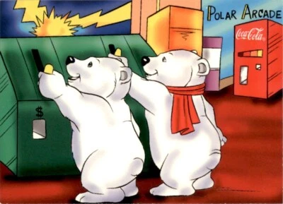 1996 Collect-A-Card Coca-Cola Polar Bears #32 Video Arcade - Image 1 of 2
