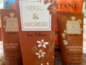 L'occitane Neroli Orchidee Eau Intense Perfume & Body Milk , Shower Gel Set NIB - Picture 1 of 1