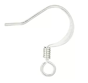 Ohr Drähte, 10 ODER 100 versilbertes Messing 17 mm abgeflacht Fischhaken 22 Stärke Ohrring - Bild 1 von 5