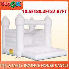 PVC Inflatable White Bounce House Bouncy Castle For Wedding / Party With blower