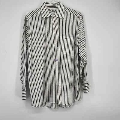 Lacoste Men's Long Sleeve Striped Button Down Dress Shirt Multicolor Size 44 Foto 1 de 4