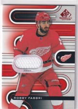 2022-23 UD SP GAME USED RED BASE JERSEY #119 RED WINGS - ROBBY FABBRI