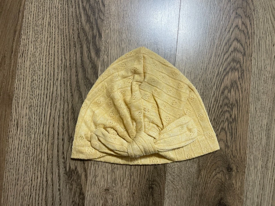 Sombrero Charlotte & Star, bebé niña talla 6-9M, corbata amarilla, tejido Foto 1 de 4