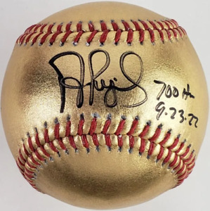 Albert Pujols “700 HR 9-23-22” Signed/Autographed OML Gold Baseball Beckett
