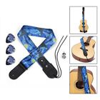 Gift Set Blue Star Night Eletric Acoustic Guitar Bass Strap with Picks
