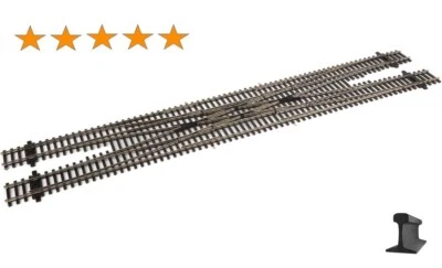 Walthers HO Scale ~ Code 83 Nickel Silver DC & DCC ~ #6 Double Crossover ~ 83051 - Image 1 of 4