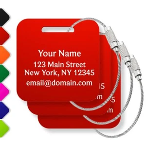 Custom Luggage Tags (3or6 Pack) - Personalized Unique Suitcase & Backpack Travel - Picture 1 of 8