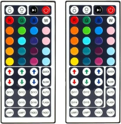 2PCS 44 Key IR Remote Controller Dimmer For RGB 3528 5050 LED Light Strip 2-Port - Image 1 of 4