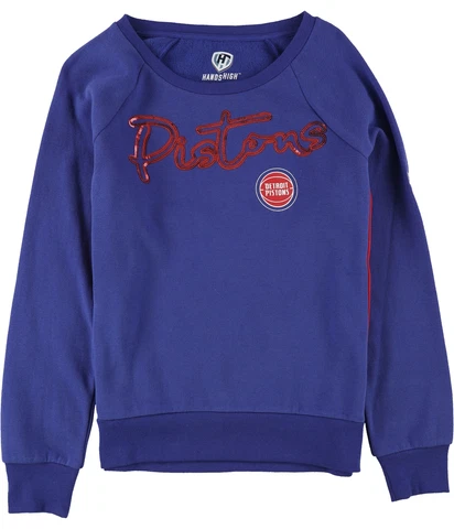 G-III Sports Womens Detroit Pistons Sweatshirt, Blue, Small Cover