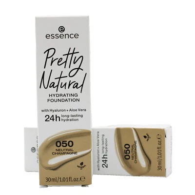 2x Essence Pretty Natural Hydrating Foundation 050 Neutral Champagne 30ml - NEU - Bild 1 von 2