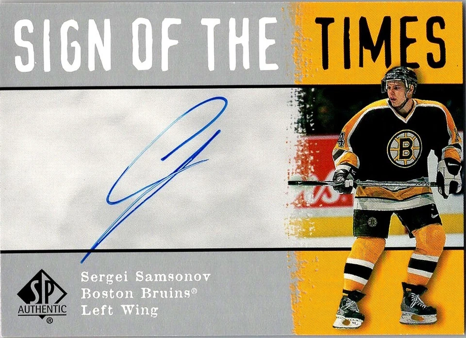 2000-01 SP Authentic Sign of the Times Sergei Samsonov Auto Boston Bruins #SA - Image 1 of 2
