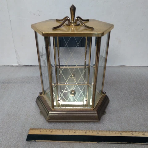 Vintage Kundo Quartz Anniversary Clock Case with Etched Glass Case, Kieninger Cover