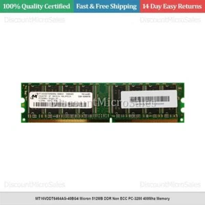 MT16VDDT6464AG-40BG4 Micron 512MB DDR Non ECC PC-3200 400Mhz Memory - Picture 1 of 1