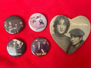 Vintage Pins Music Bands + Personalized John And Took Heart Pin Button - Picture 1 of 2