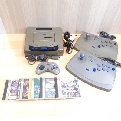 Sega Saturn Console with 2 Virtua Stick & 5 games Japan Gray *US DUTY PAID G930 - Image 1 of 4