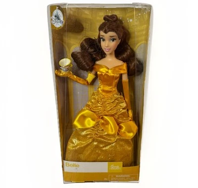 Boneca Princesa Bela Disney Store 11,5” Beauty Beast Classic Chip xícara de chá NOVA - Imagem 1 de 4