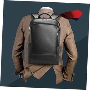 Unisex Slim Genuine Leather Laptop Backpack Men for 15-15.6 inch Business - Picture 1 of 7